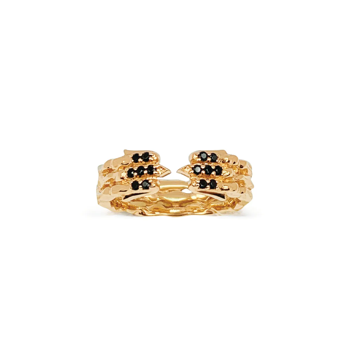 Onyx Phoenix Band Ring