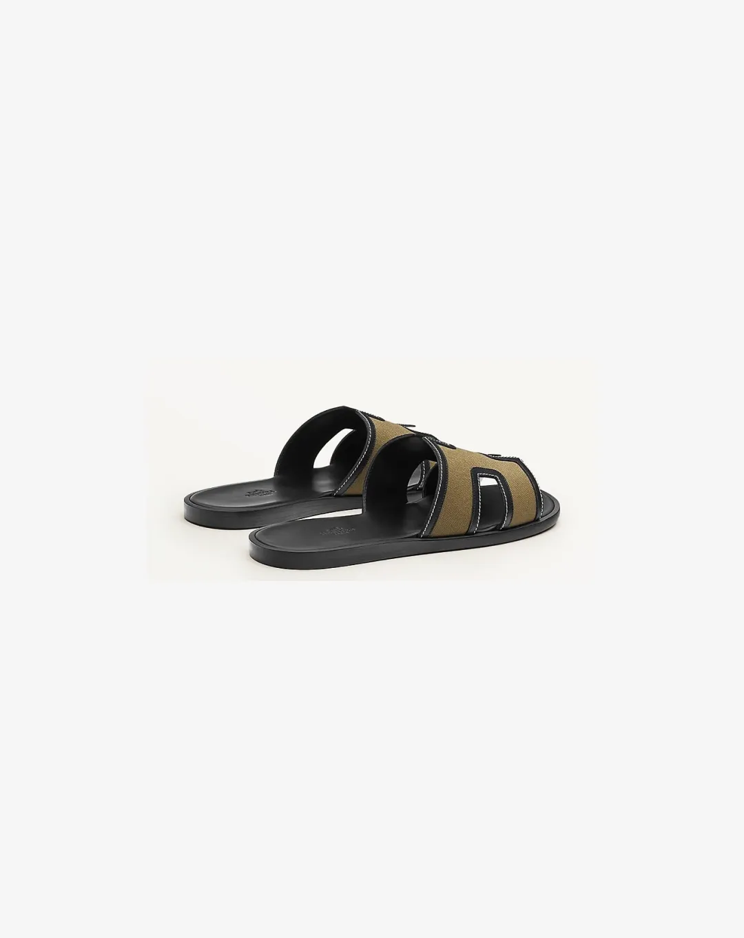 Original Hermes Izmir Kaki/Noir Sandal.