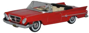 Oxford Diecast Chrysler 300 Convertible Open 1961 Mardi Gras Red 1:87