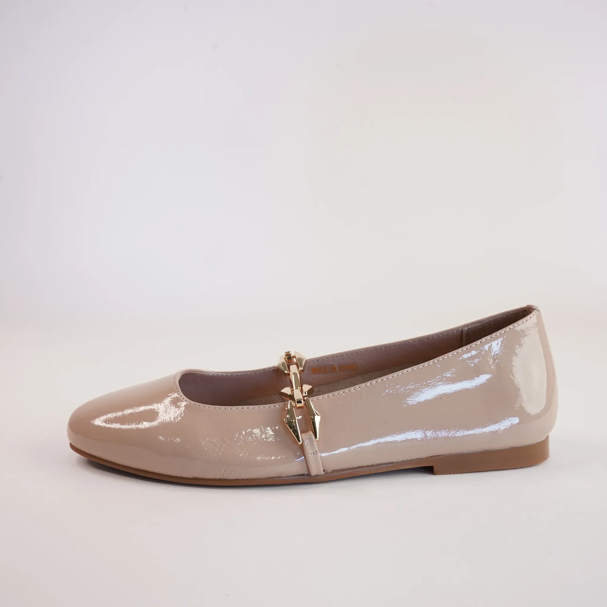Petra Nude Patent Ballet Flats