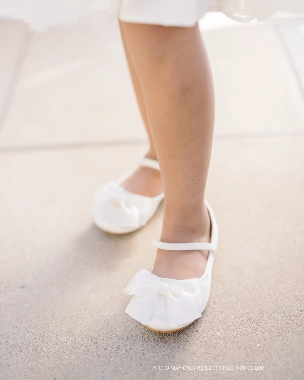 Satin Maryjane Flats with Front Satin Bow