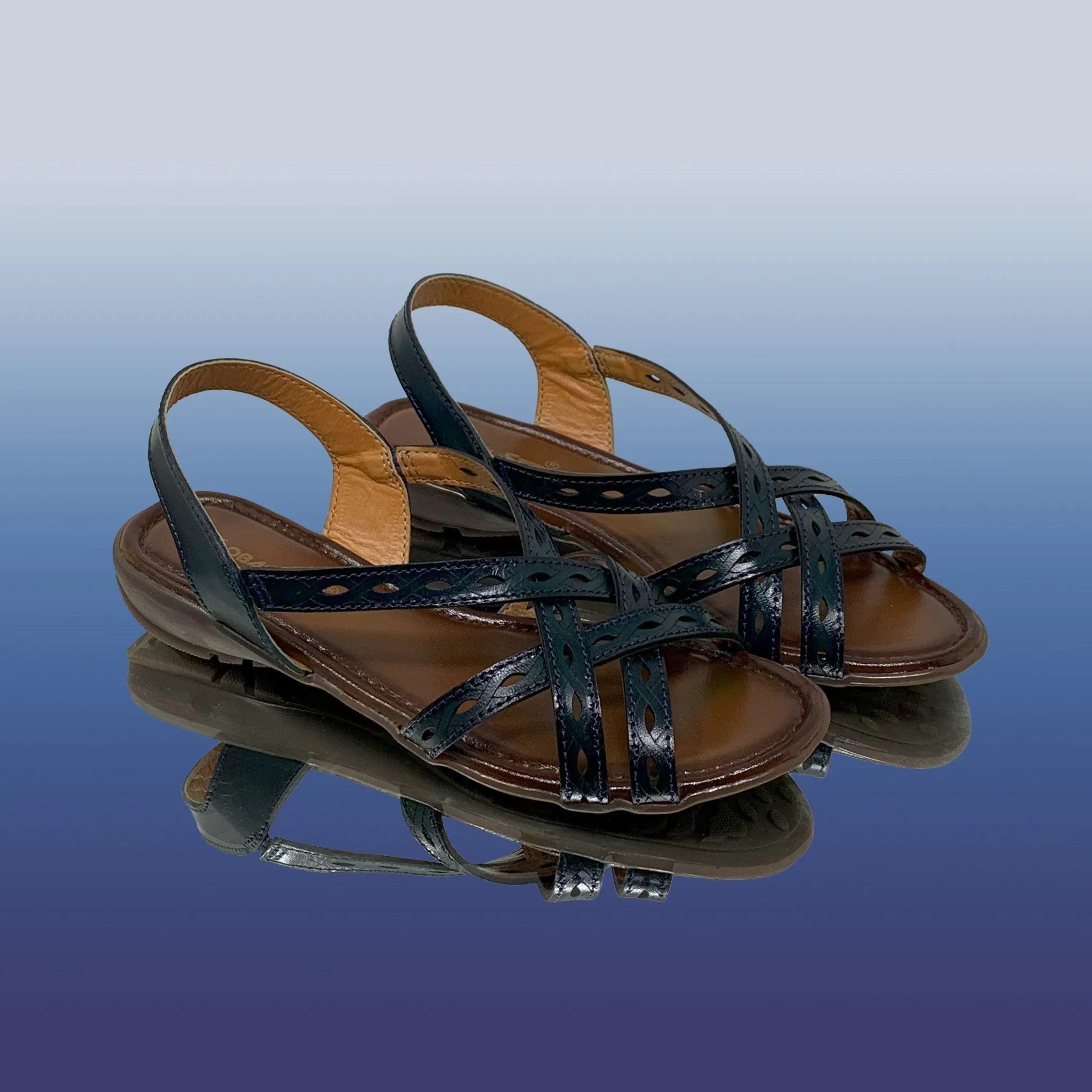 Sleek Black Cutout Slingback Sandals