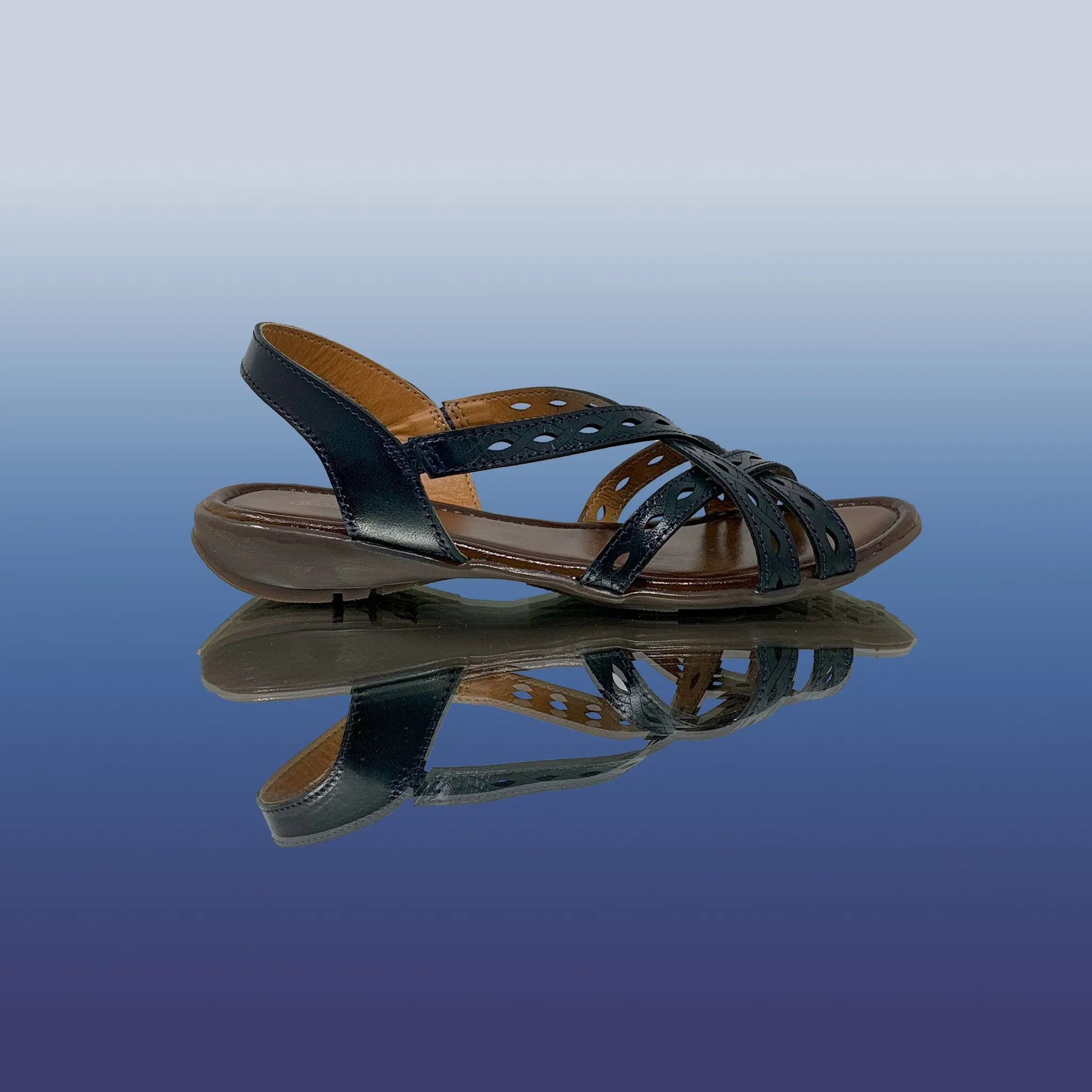 Sleek Black Cutout Slingback Sandals