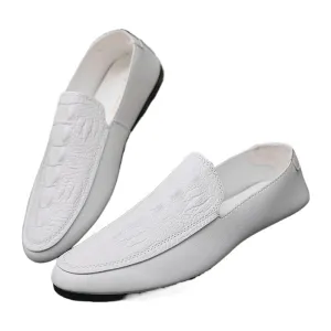 Summer loafers men's summer breathable Korean version of versatile men's trend British microfiber leather new casual lazy shoes