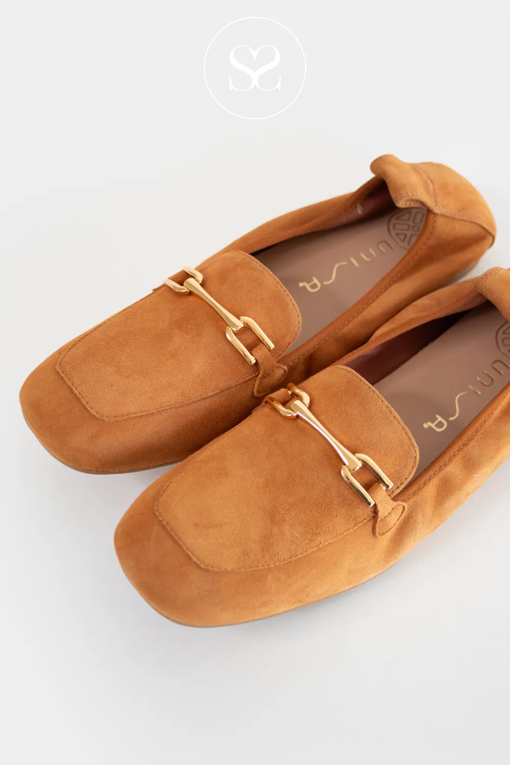 UNISA BAIRON TAN SUEDE PENNY LOAFERS