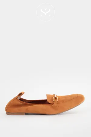 UNISA BAIRON TAN SUEDE PENNY LOAFERS