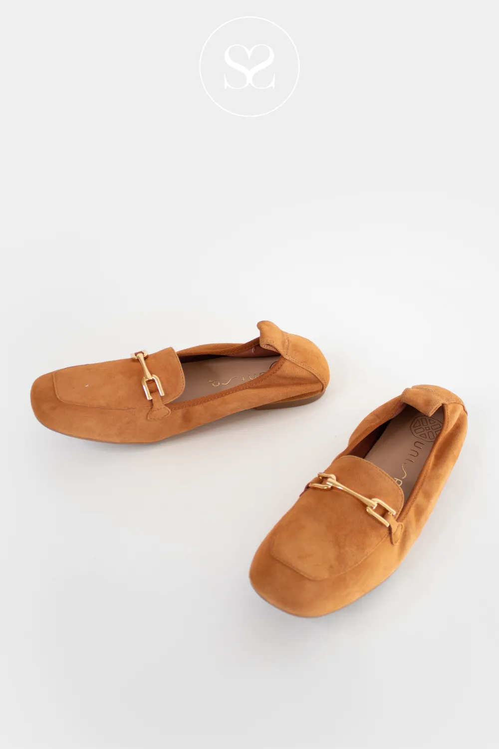 UNISA BAIRON TAN SUEDE PENNY LOAFERS