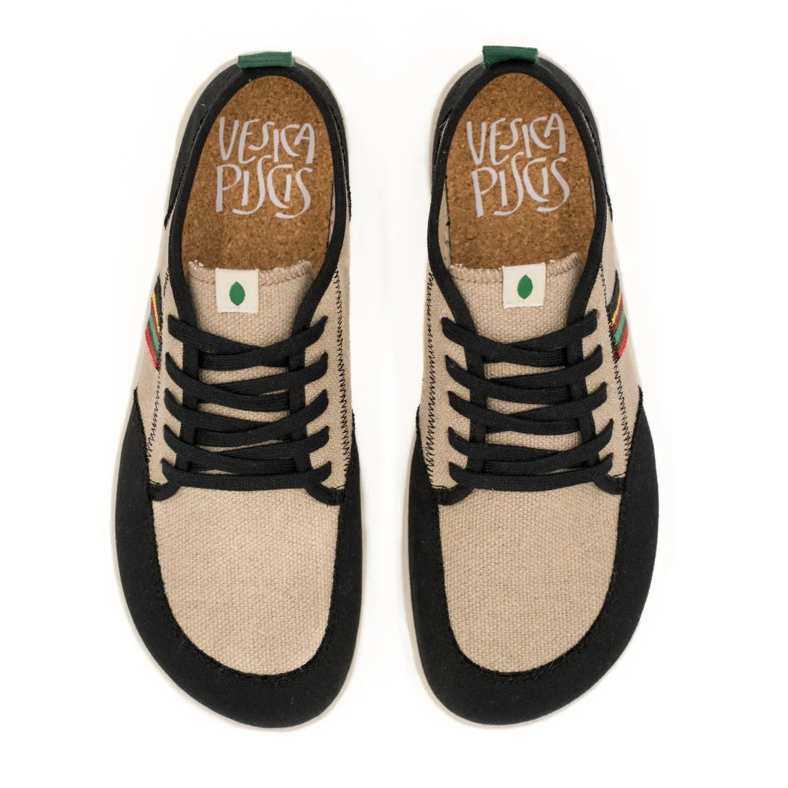 Vegan barefoot black-linen Frieden TON024