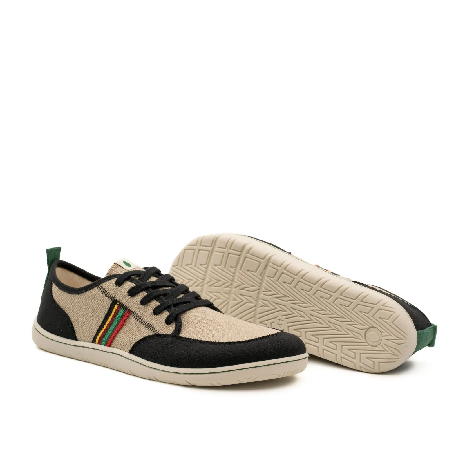 Vegan barefoot black-linen Frieden TON024